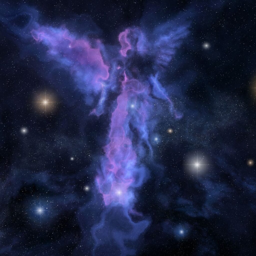 galáxia em forma de anjo